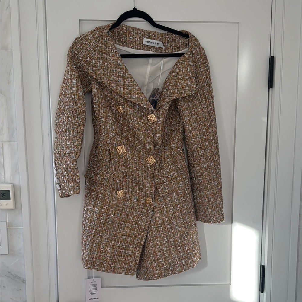 Chic Tweed Double-Breasted Coat